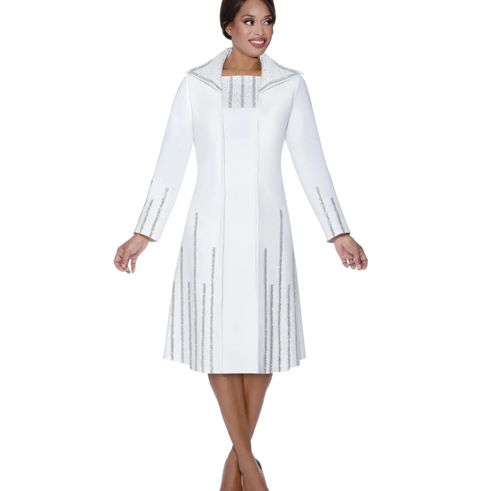 2Pc White Jacket Dress By Devine Sport DS800222